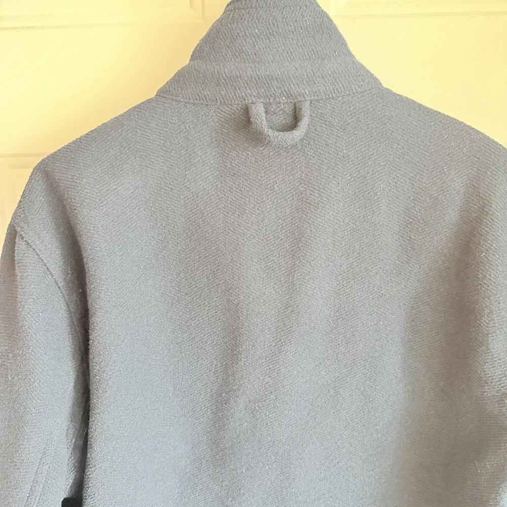 JACHS New York Men's M Navy Blue Wool Blend Sherpa Lined Shirt Jacket Shacket